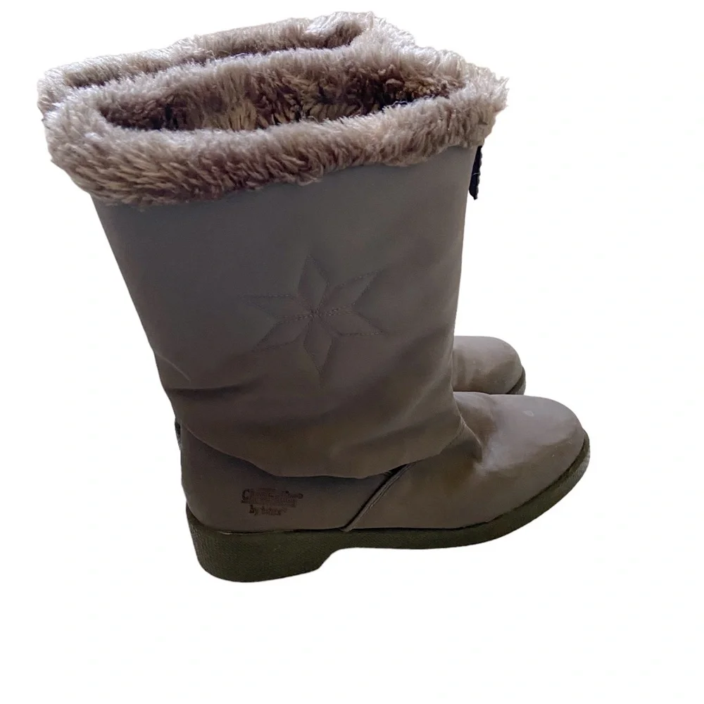 Totes Quilted Snow Boots Sz 8 Winter Faux Fur Fleece Plush Lined Waterproof Cozy